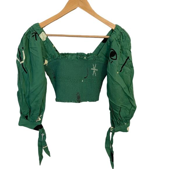 Capulet  Gracia Top Smocked Crop Top L - Picture 4 of 10